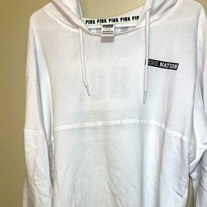 Victoria’s Secret Pink White Hooded Lounge Sweatshirt